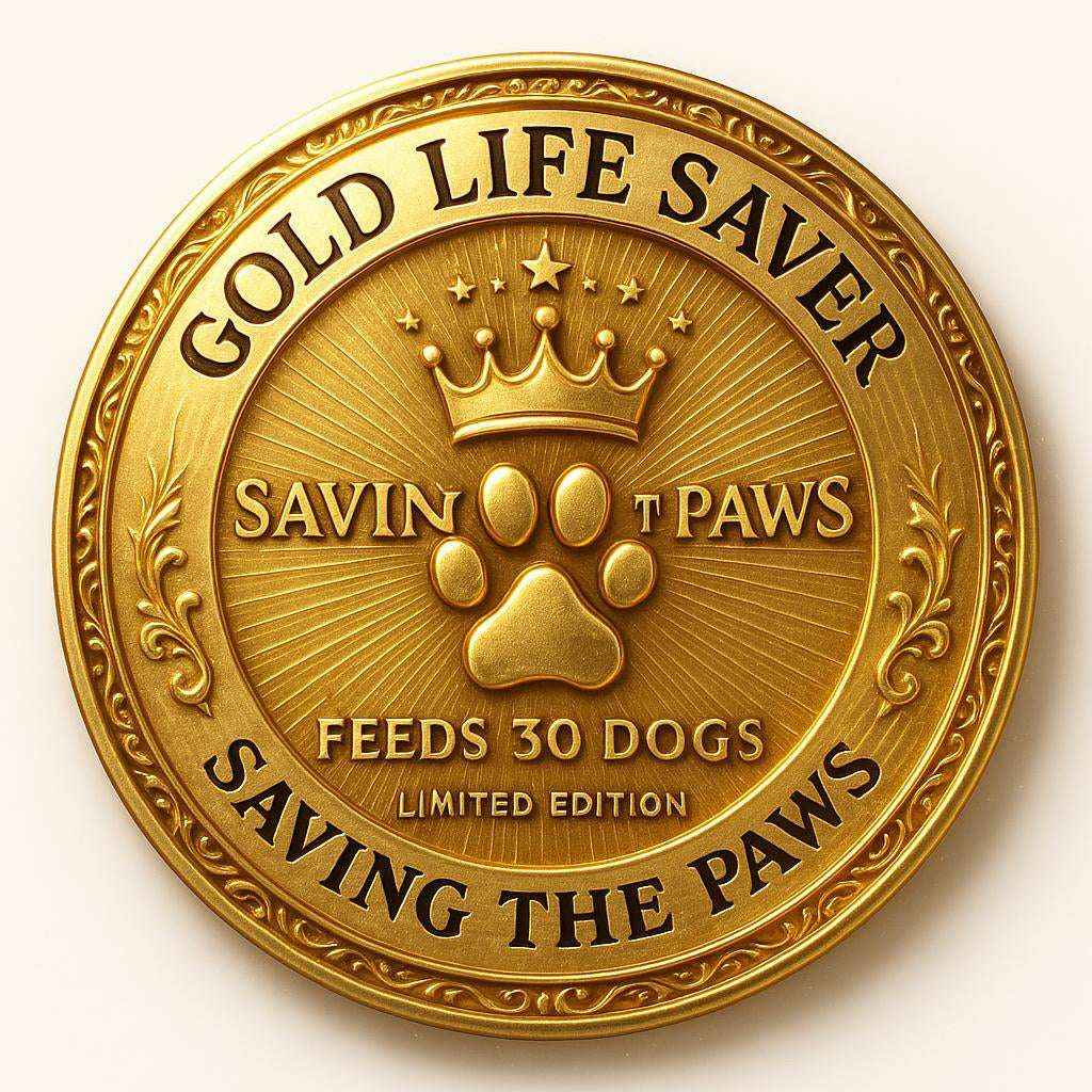 GOLD LIFE SAVER BADGE - FEEDS 80 DOGS