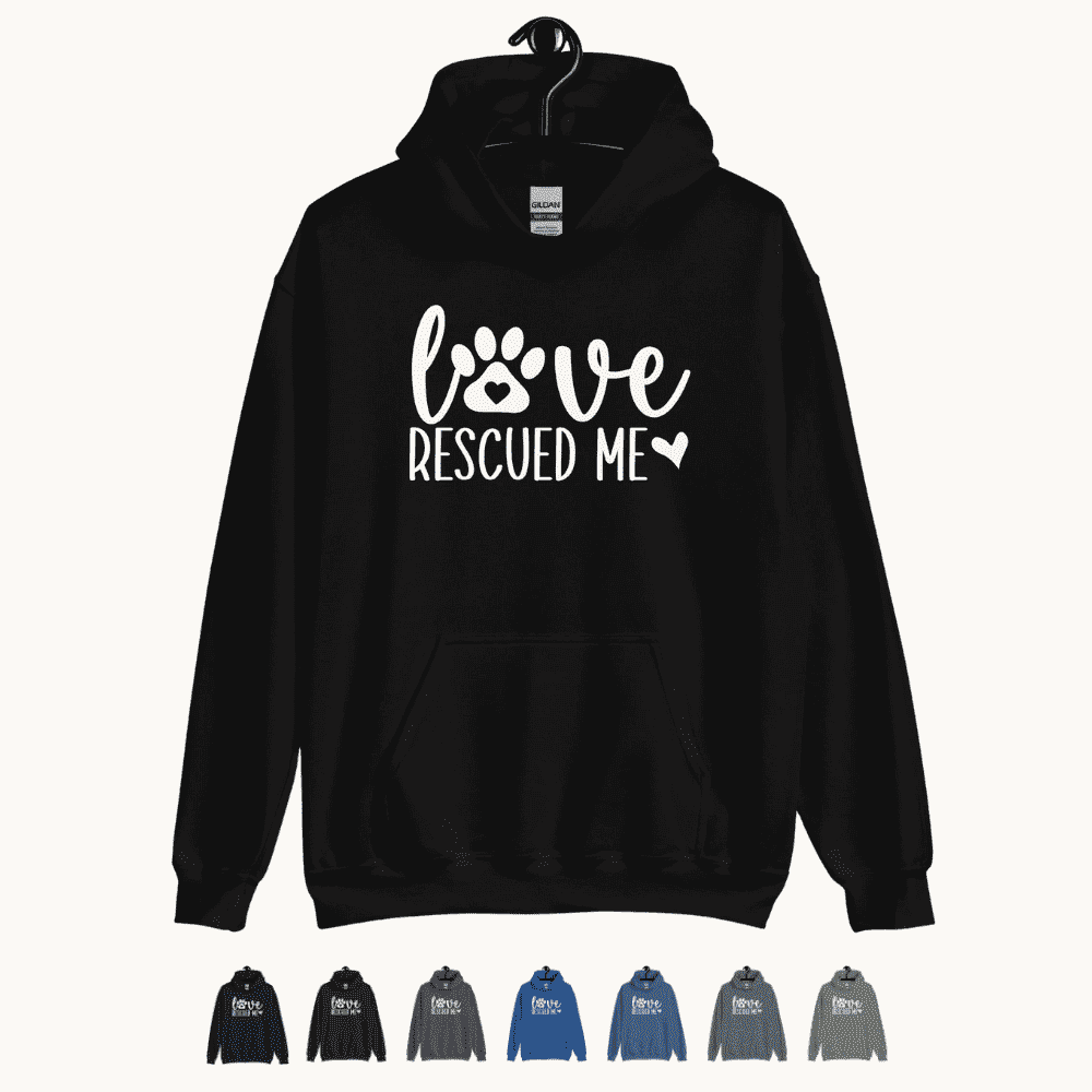 Love Rescued Me Unisex Hoodie for Dog Lovers