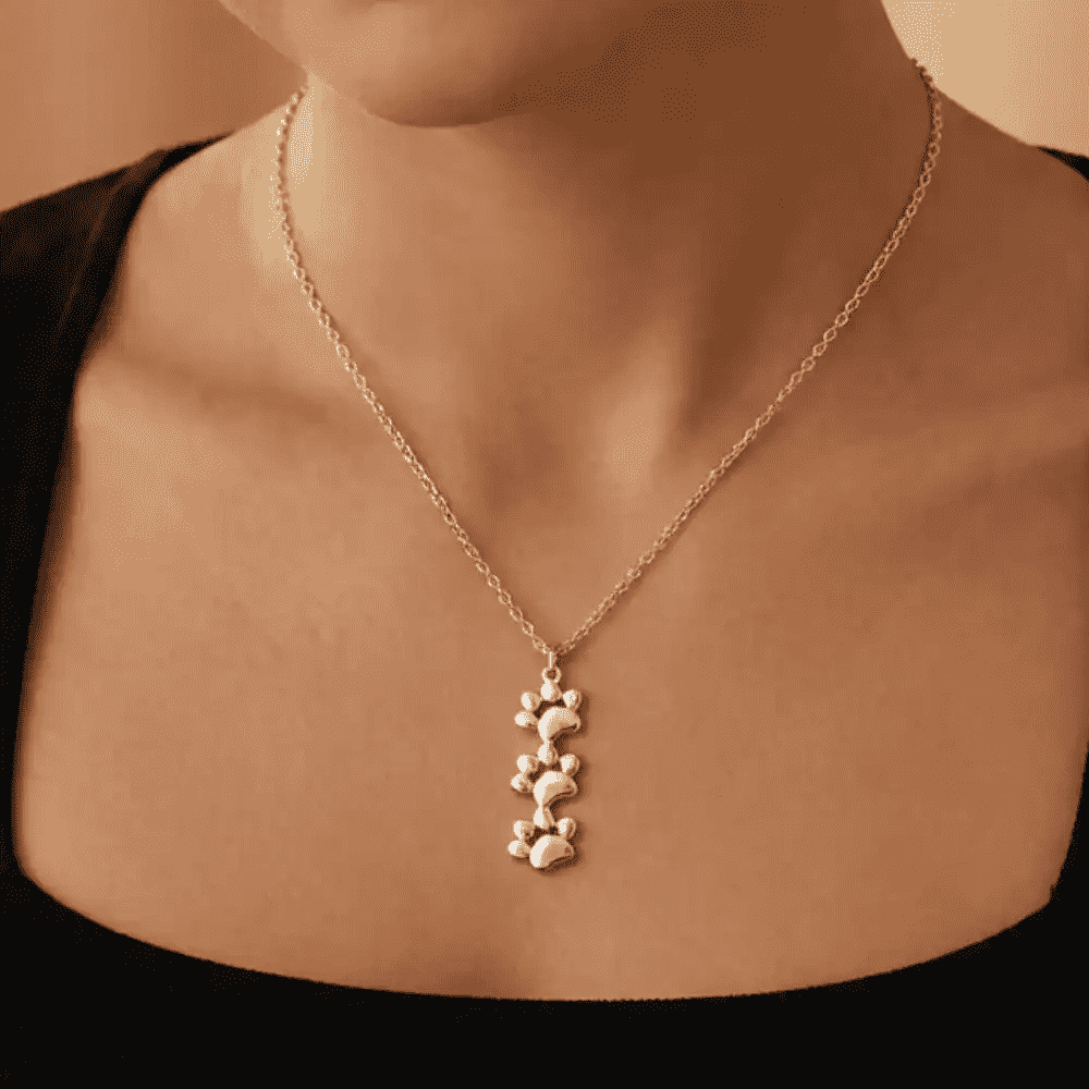 Triple Stack Paw Necklace
