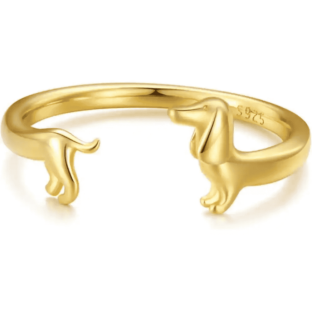 925 Sterling Silver Dachshund Ring
