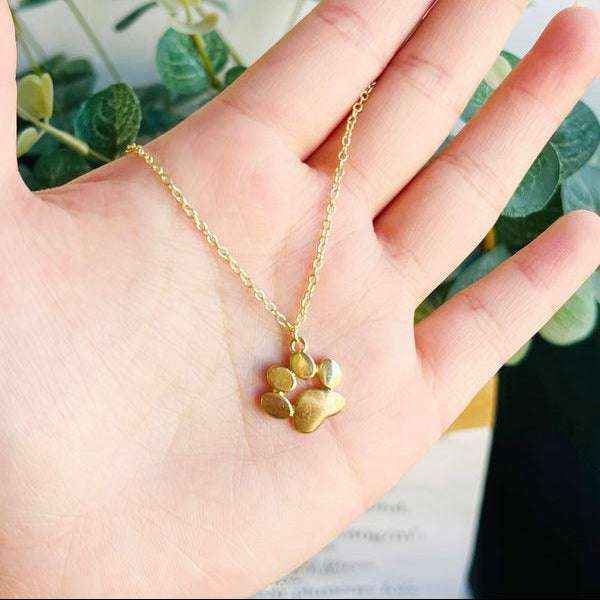 Gold-Plated Necklace with Paw Charm