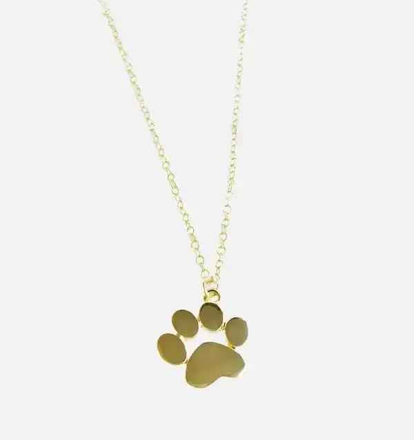 Gold-Plated Necklace with Paw Charm VIP