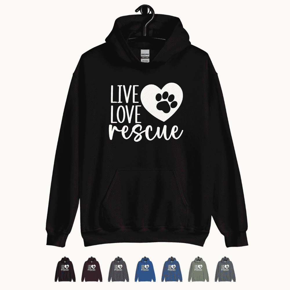 Live Love Rescue Dog Lovers Unisex Hoodie