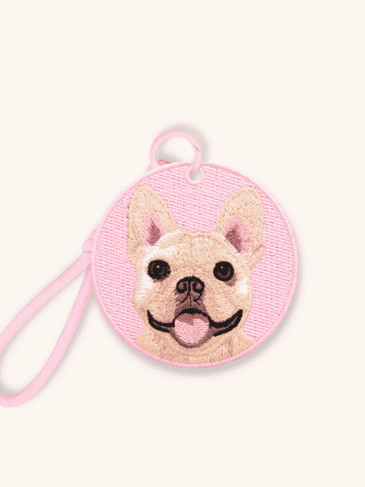 French Bulldog Blossom Embroidered Charm