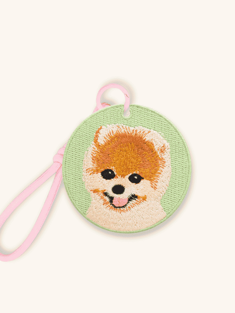 Pomeranian Sweetheart Embroidered Charm