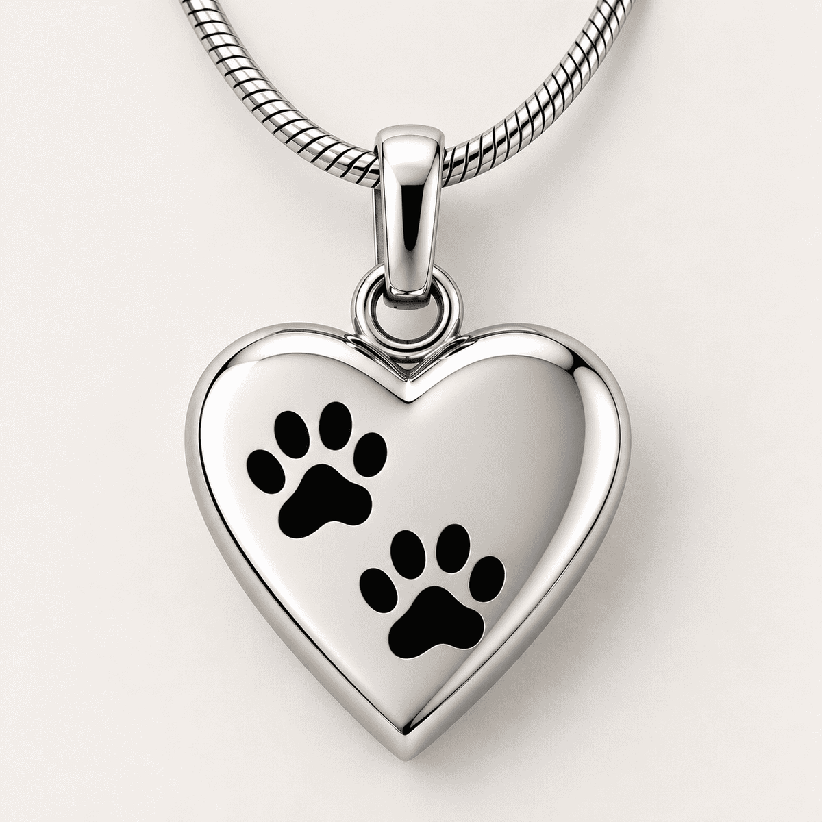 Forever Close Paw Heart Memorial Necklace