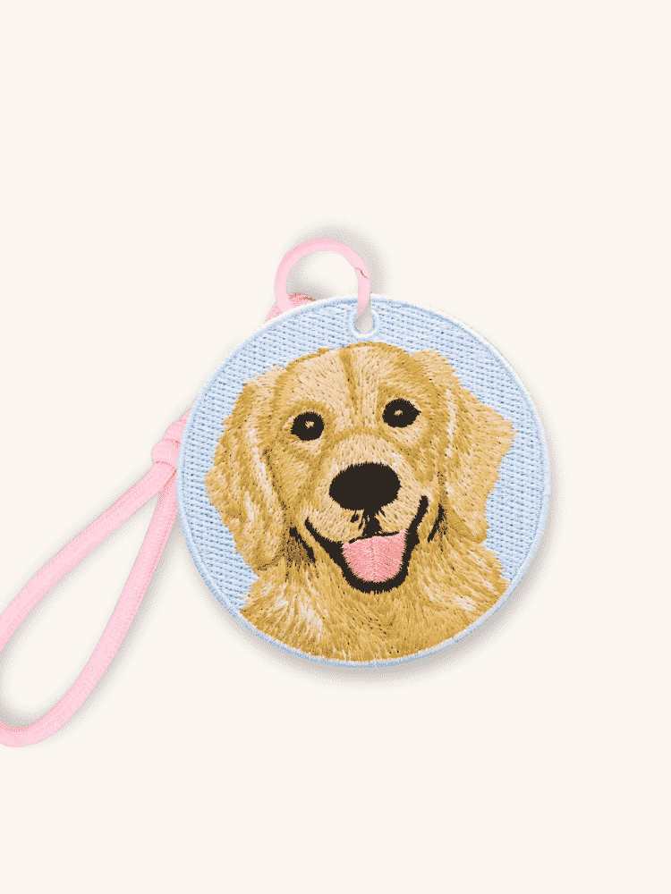 Golden Retriever Glow Embroidered Charm