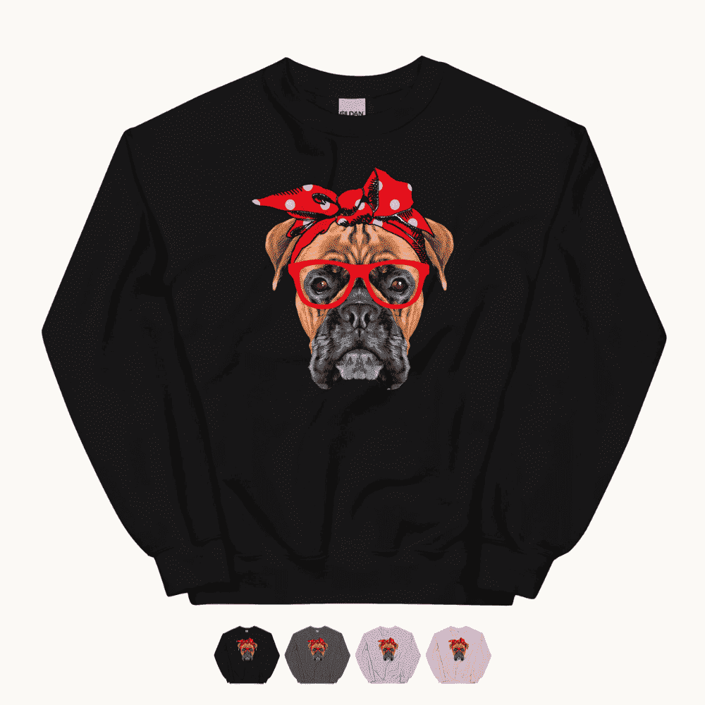 Boxer Mom Cute Face Unisex Sweatshirt