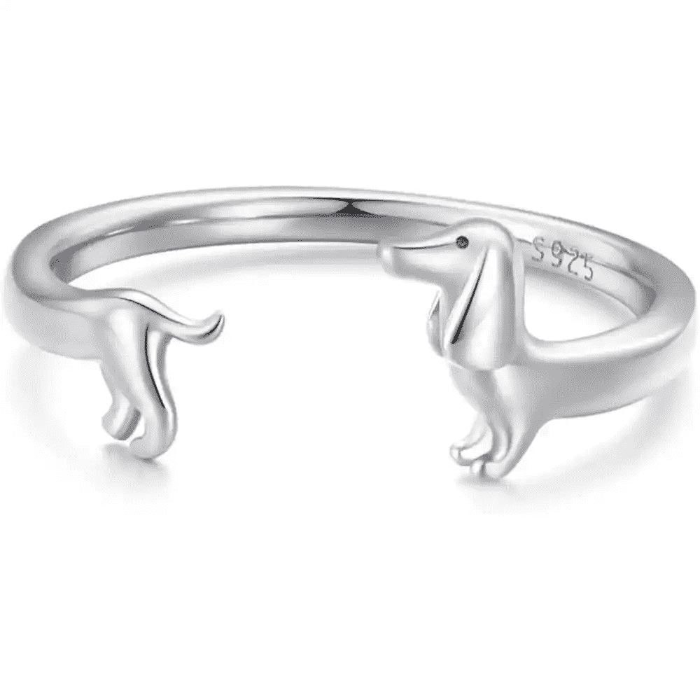 925 Sterling Silver Dachshund Ring
