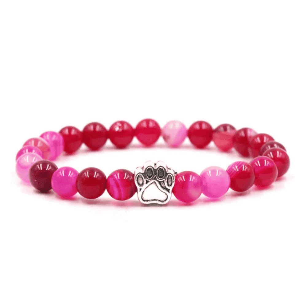 Pink Heart Paw Bracelet
