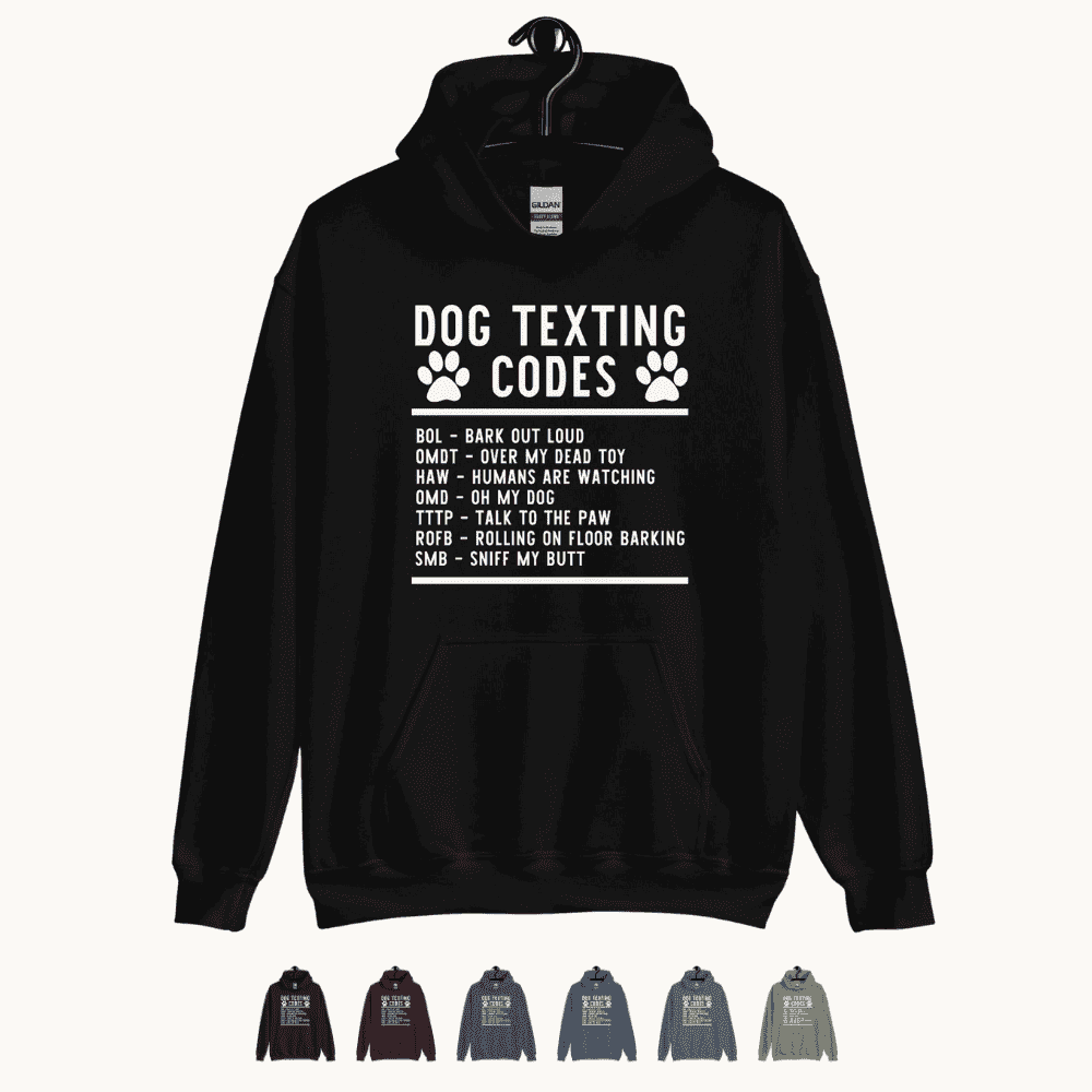 Dog Texting Codes Unisex Hoodie