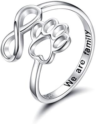 Handcrafted Paw & Heart Ring – Adjustable 925 Sterling Silver VIP