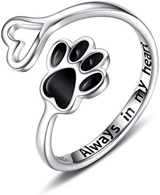 Handcrafted Paw & Heart Ring – Adjustable 925 Sterling Silver VIP