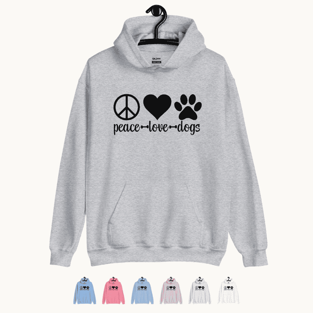 Peace Love Dogs Unisex Hoodie