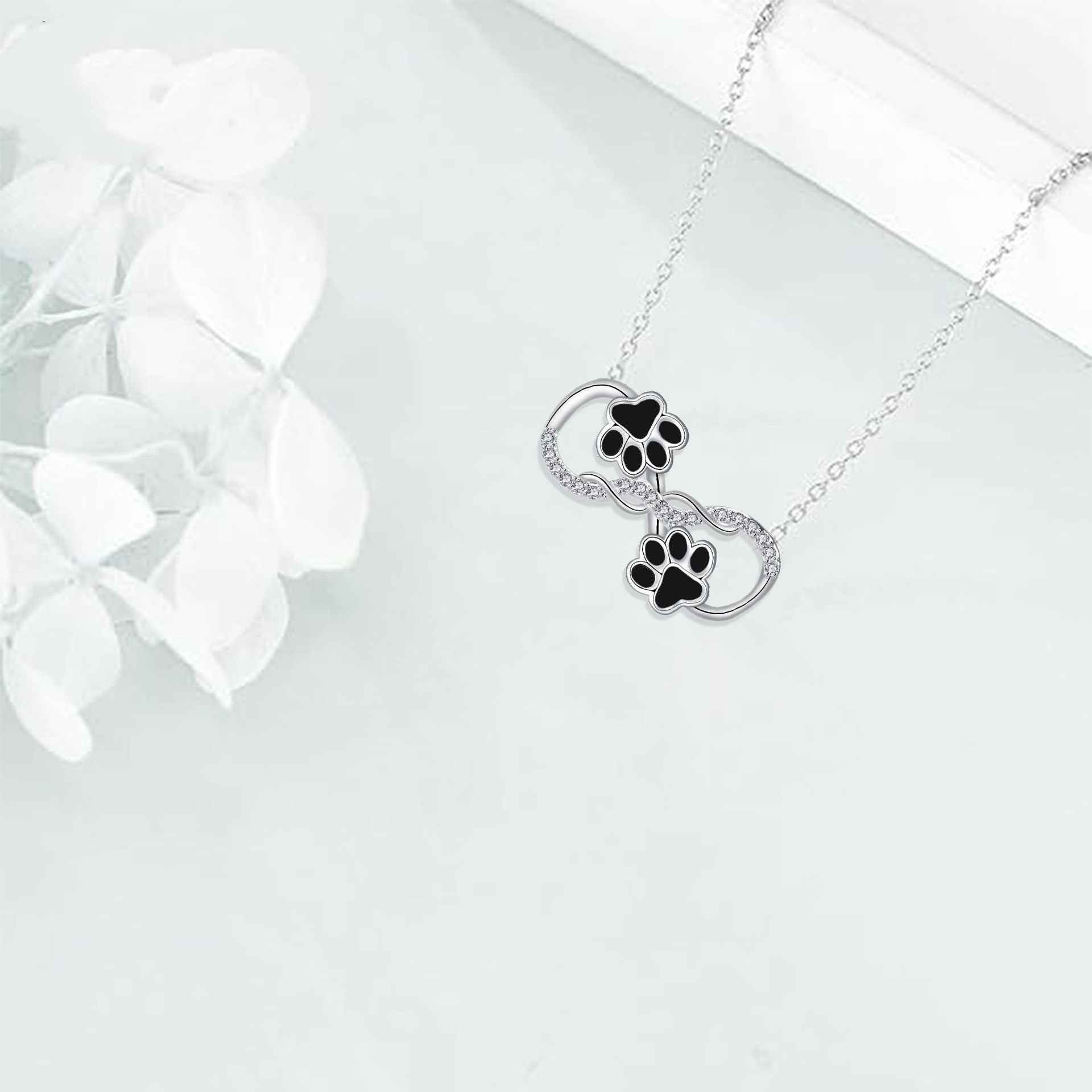 Infinity Symbol Pendant Necklace with Zirconia