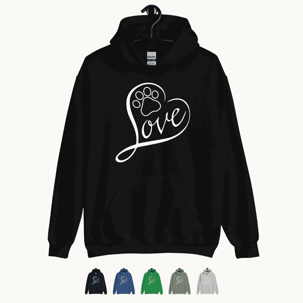Love Dog Paw Print Hoodie