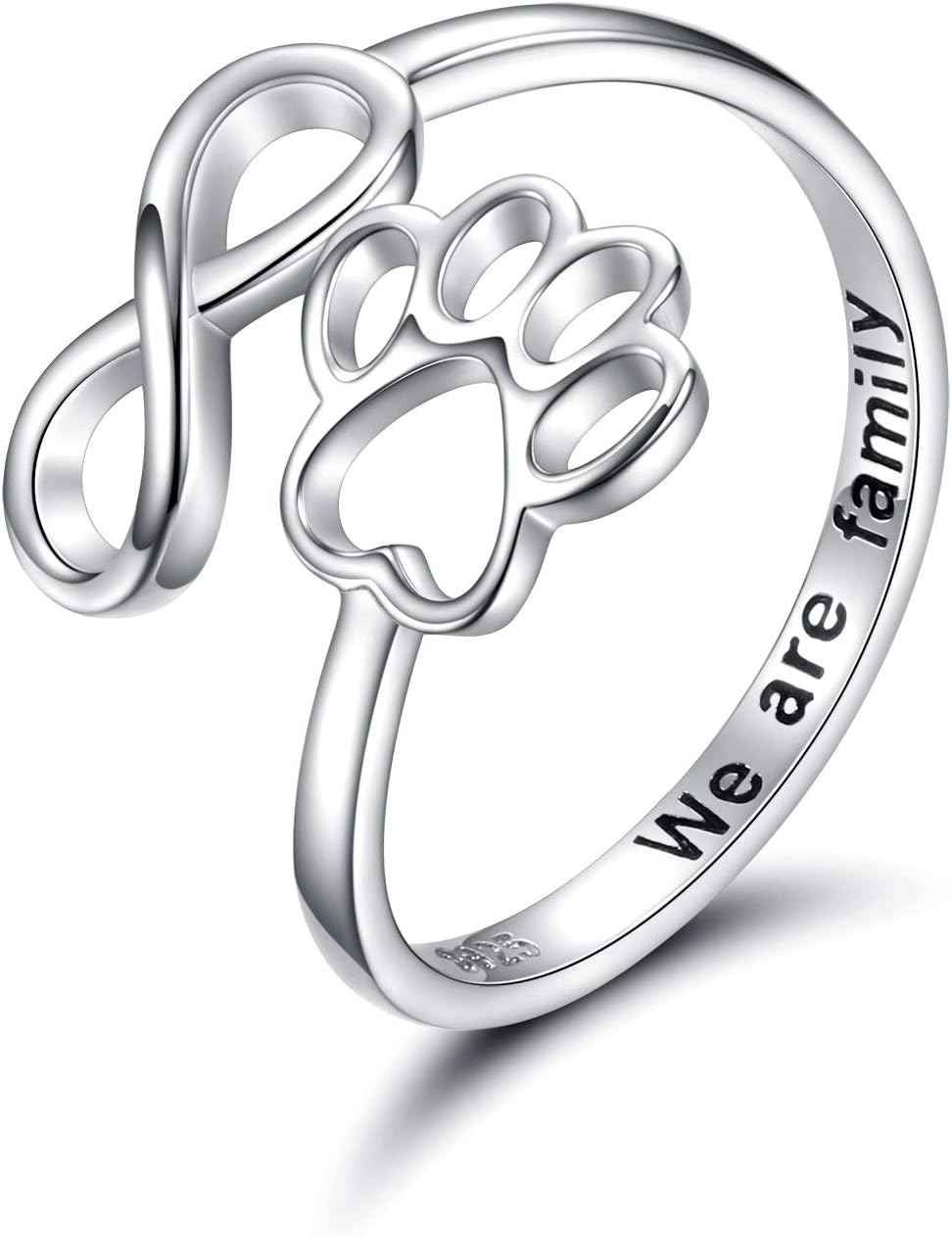 Handcrafted Paw & Heart Ring – Adjustable 925 Sterling Silver VIP