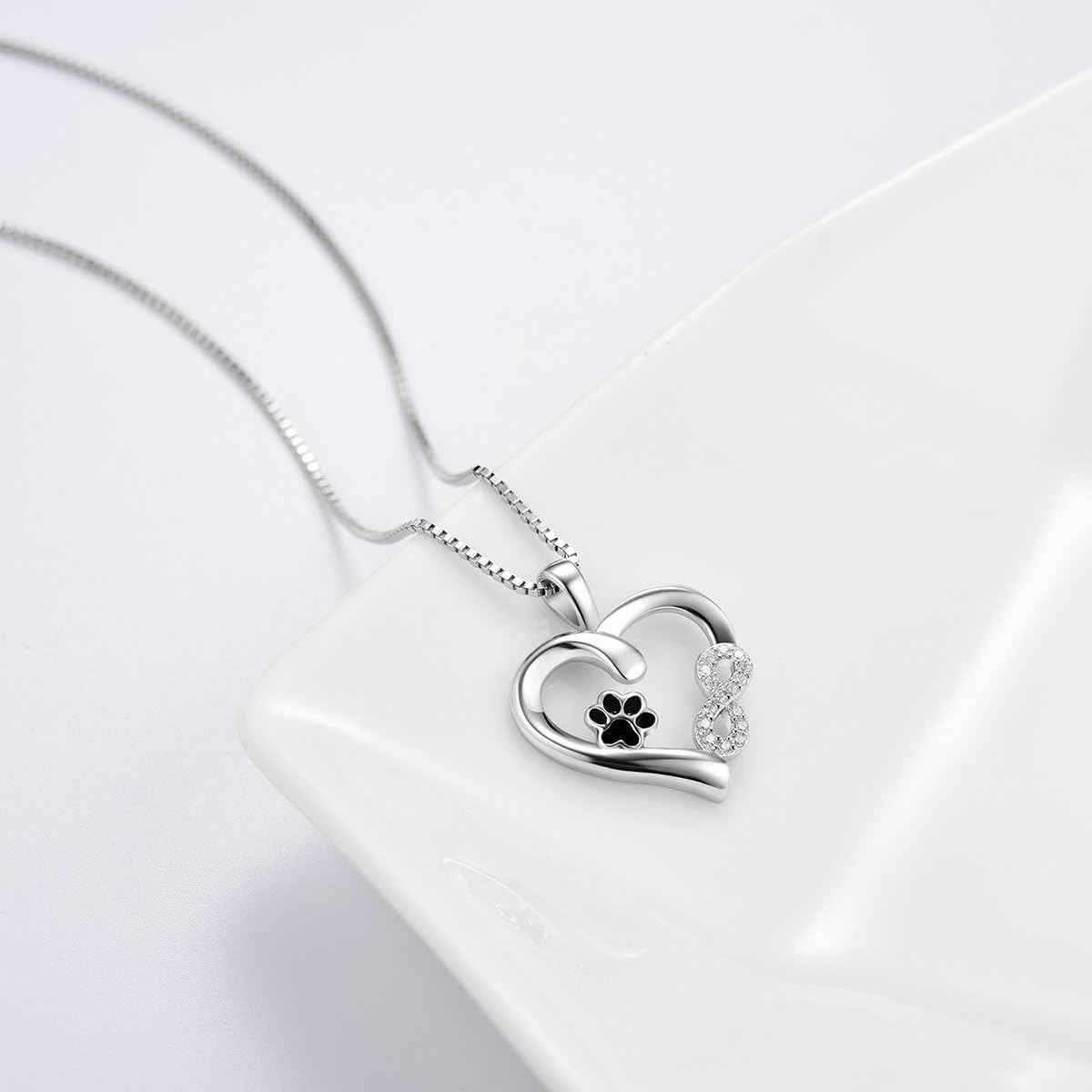 Paw and Heart Necklace with Infinity Charm VIP