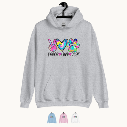 Peace Love Dogs Tie Dye Hoodie