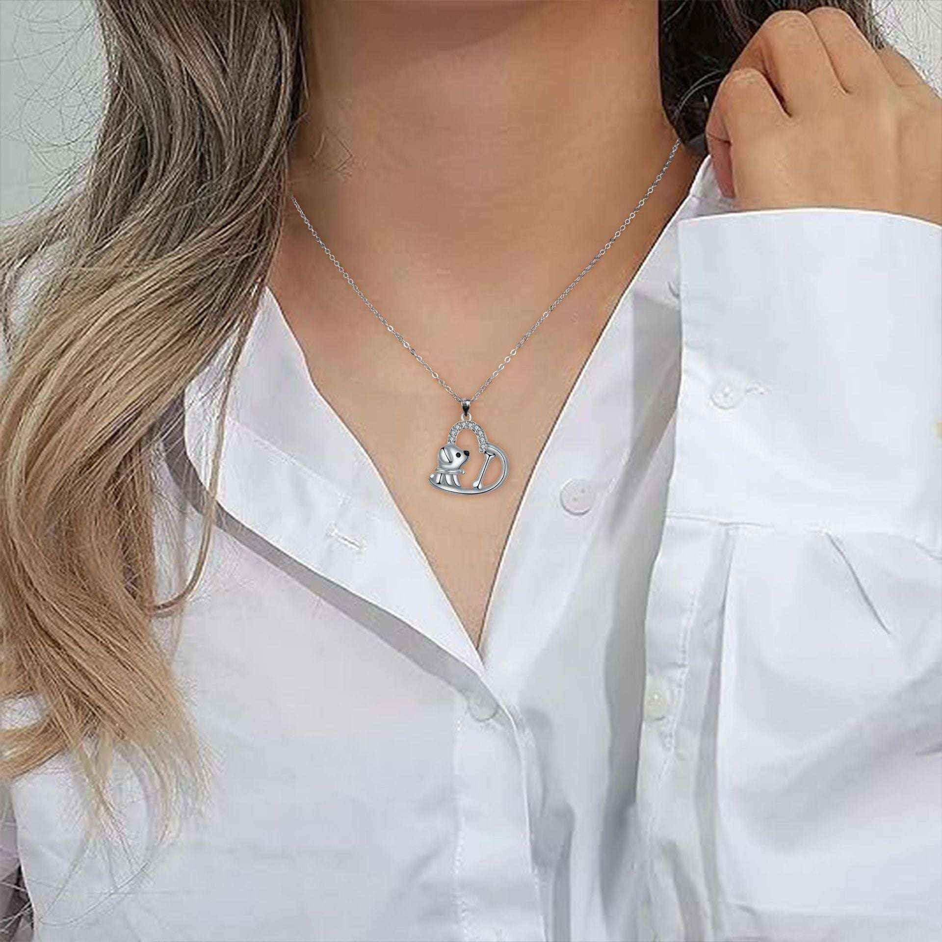 Heart Pendant Dog Necklace