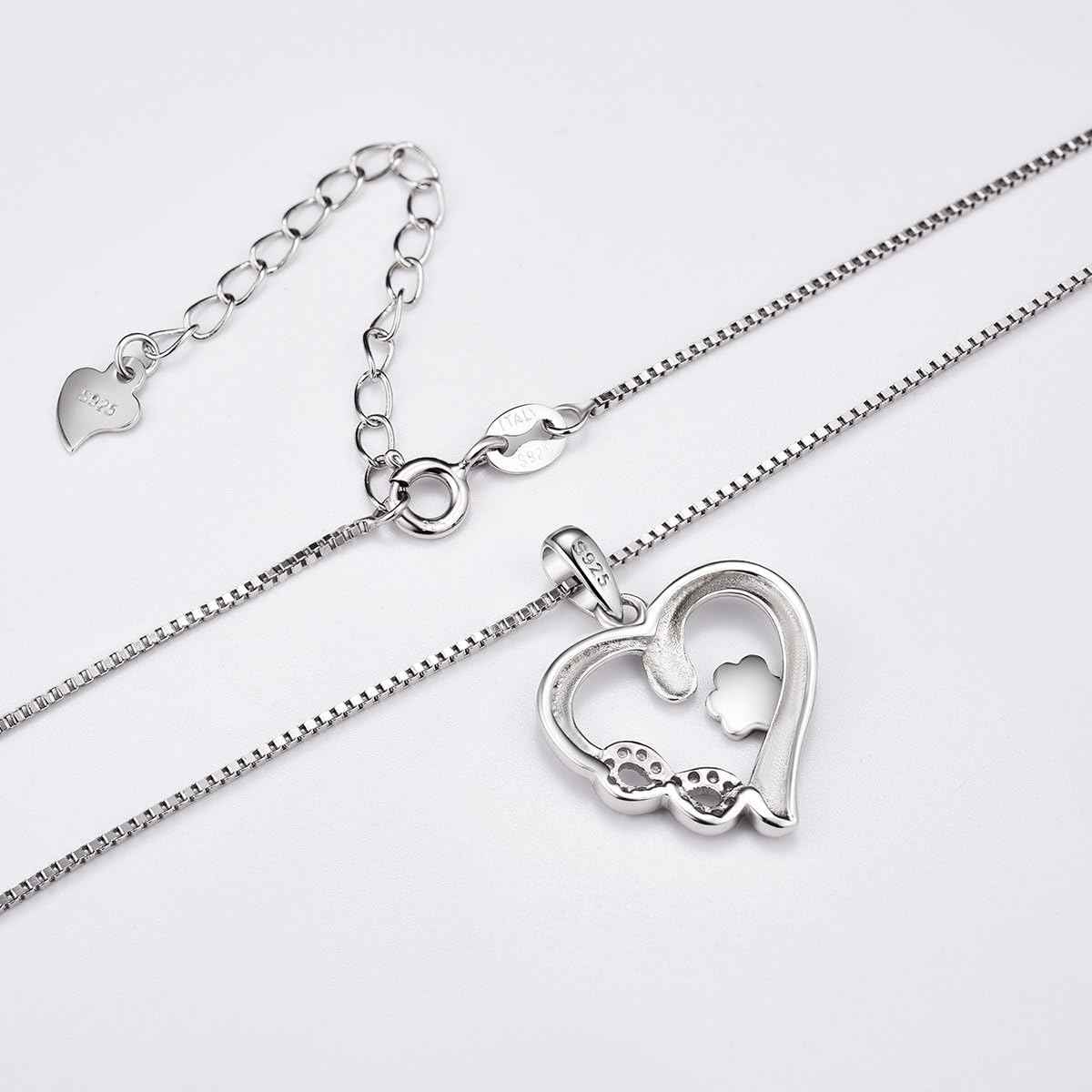 Paw and Heart Necklace with Infinity Charm