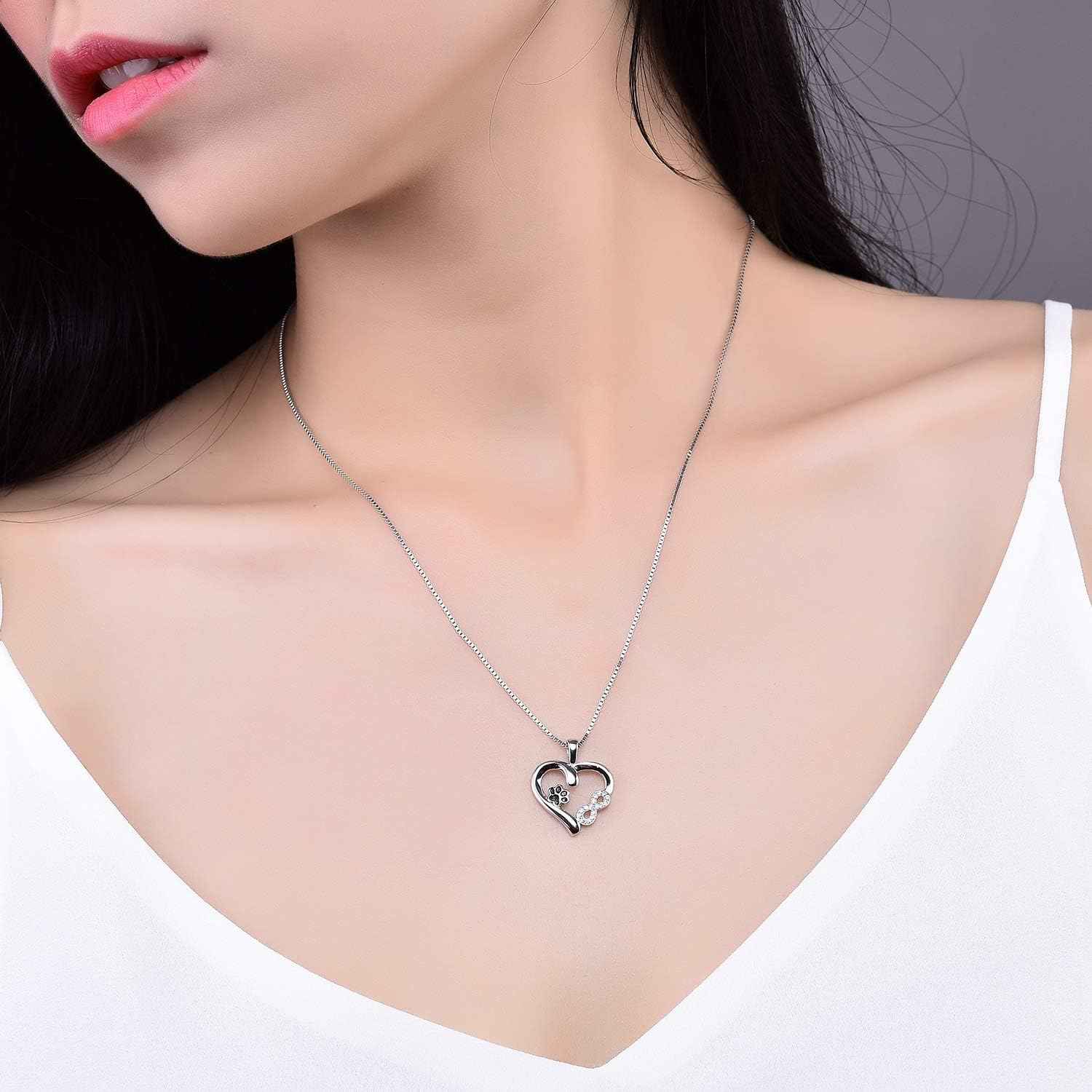 Paw and Heart Necklace with Infinity Charm VIP