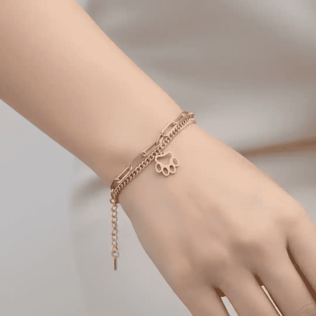 Stacked Paw Bracelet
