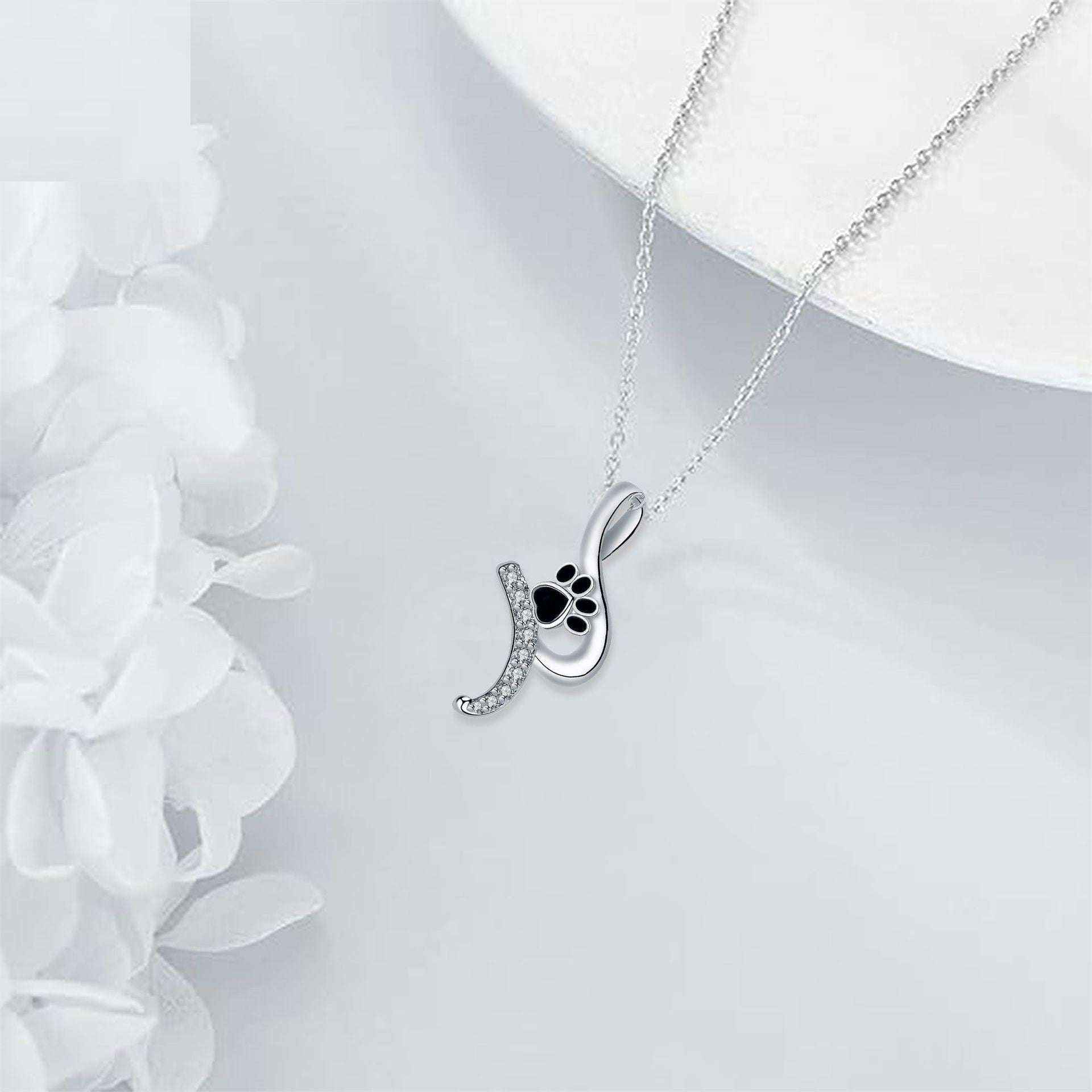 Cute Paw Print Pendant Necklace