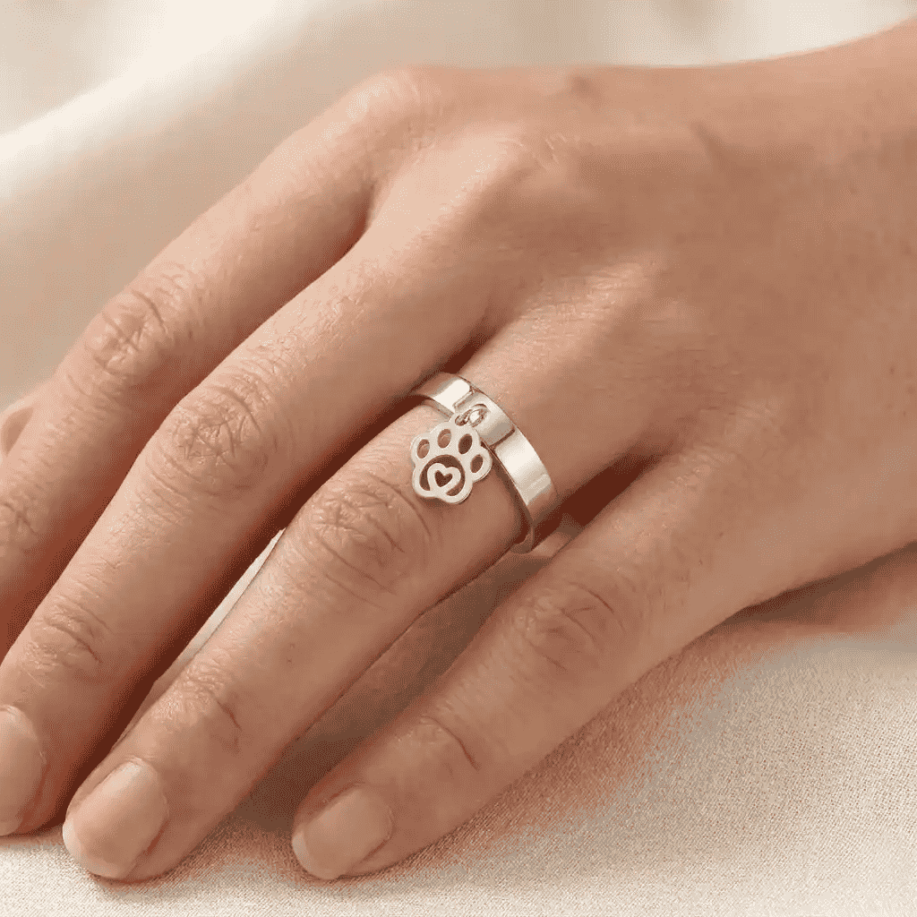 Heart Inside Paw Ring