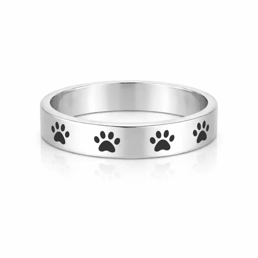 Black Paw Print Rings