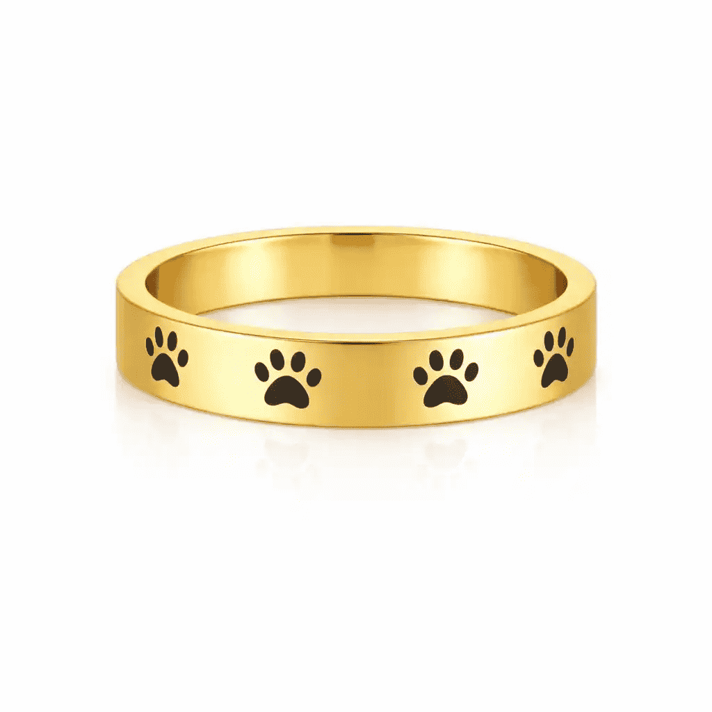 Black Paw Print Rings
