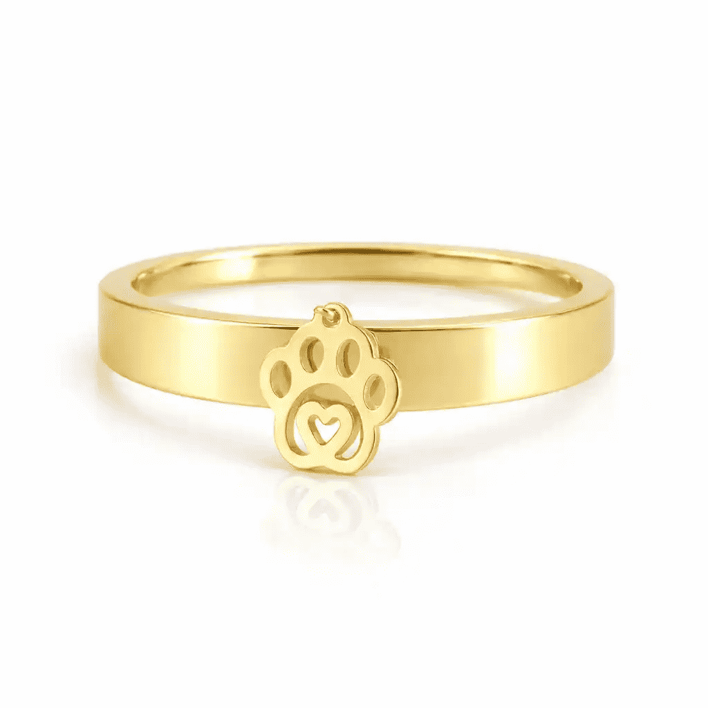 Heart Inside Paw Ring