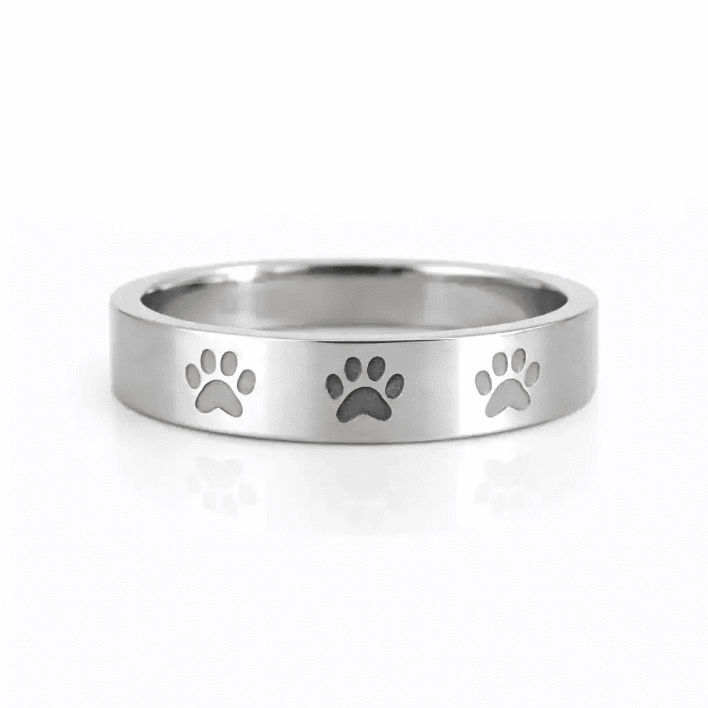 Black Paw Print Ring