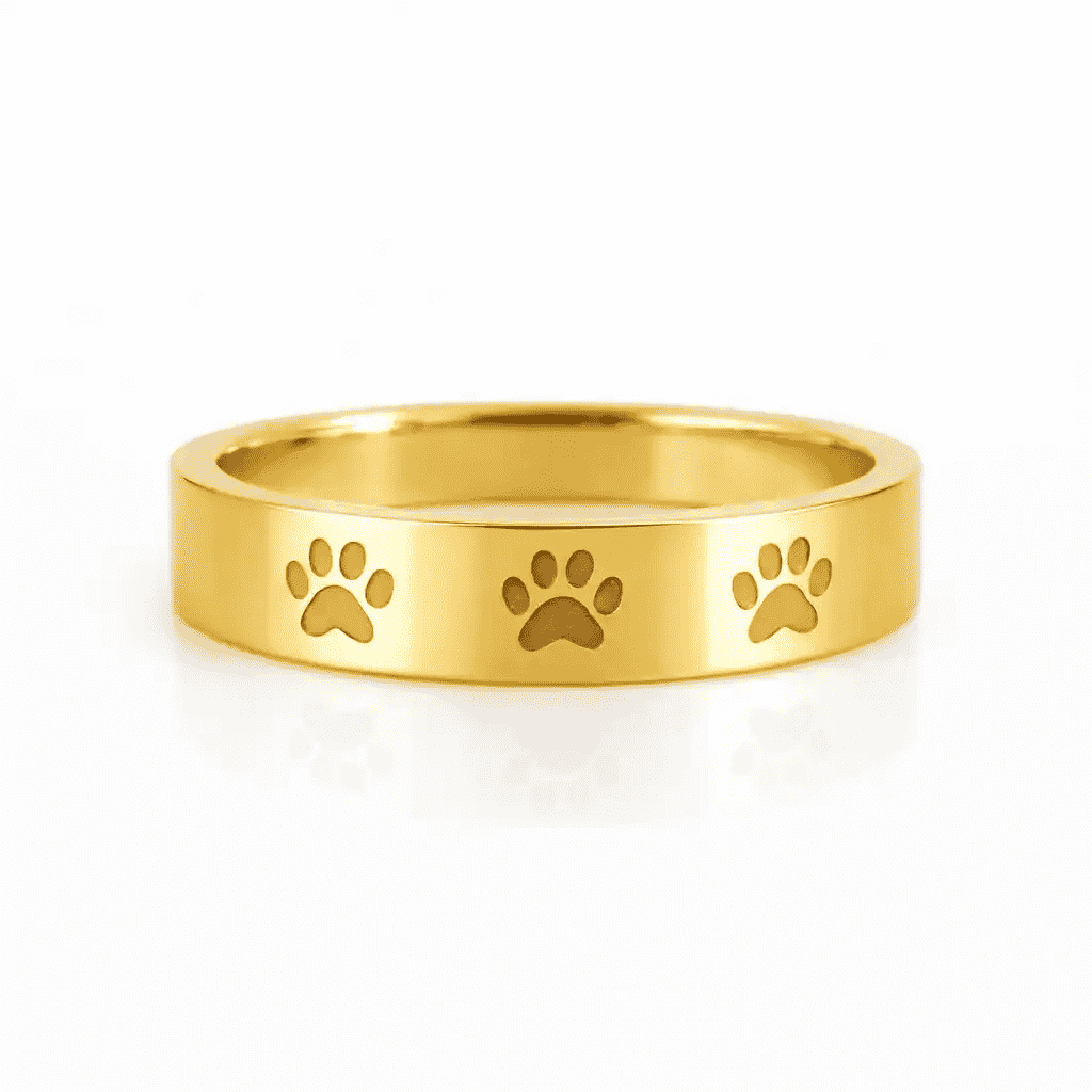 Black Paw Print Ring