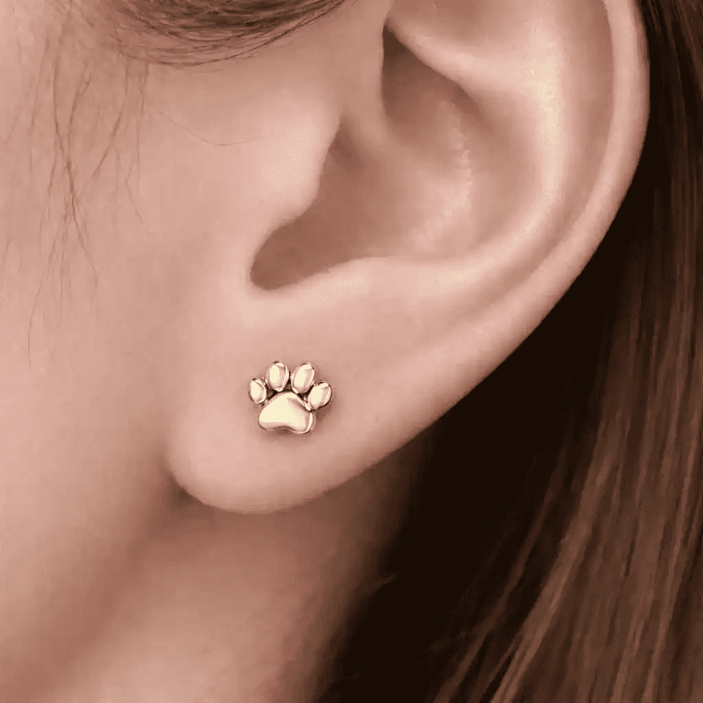 Dog Paw Print Earrings