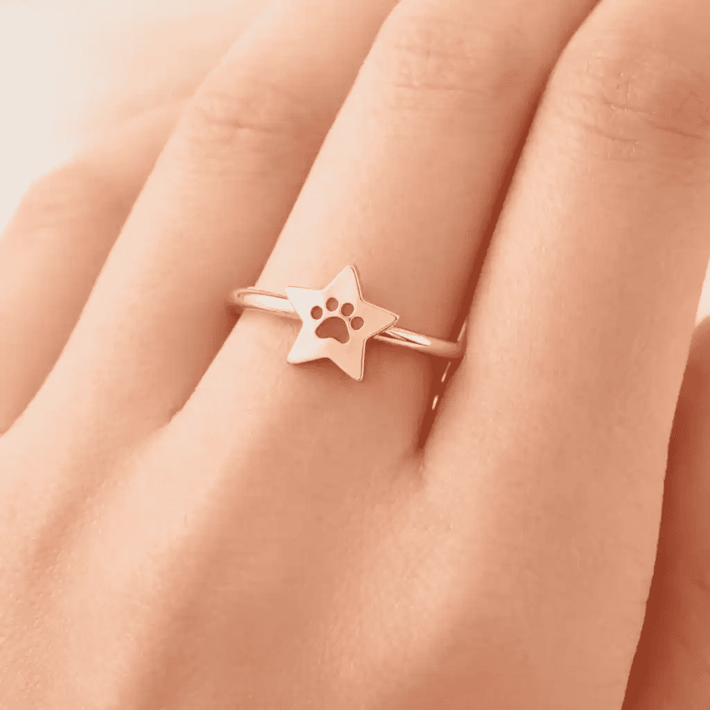 Dog Paw Print Ring