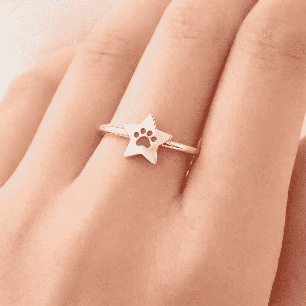 Dog Paw Print Ring