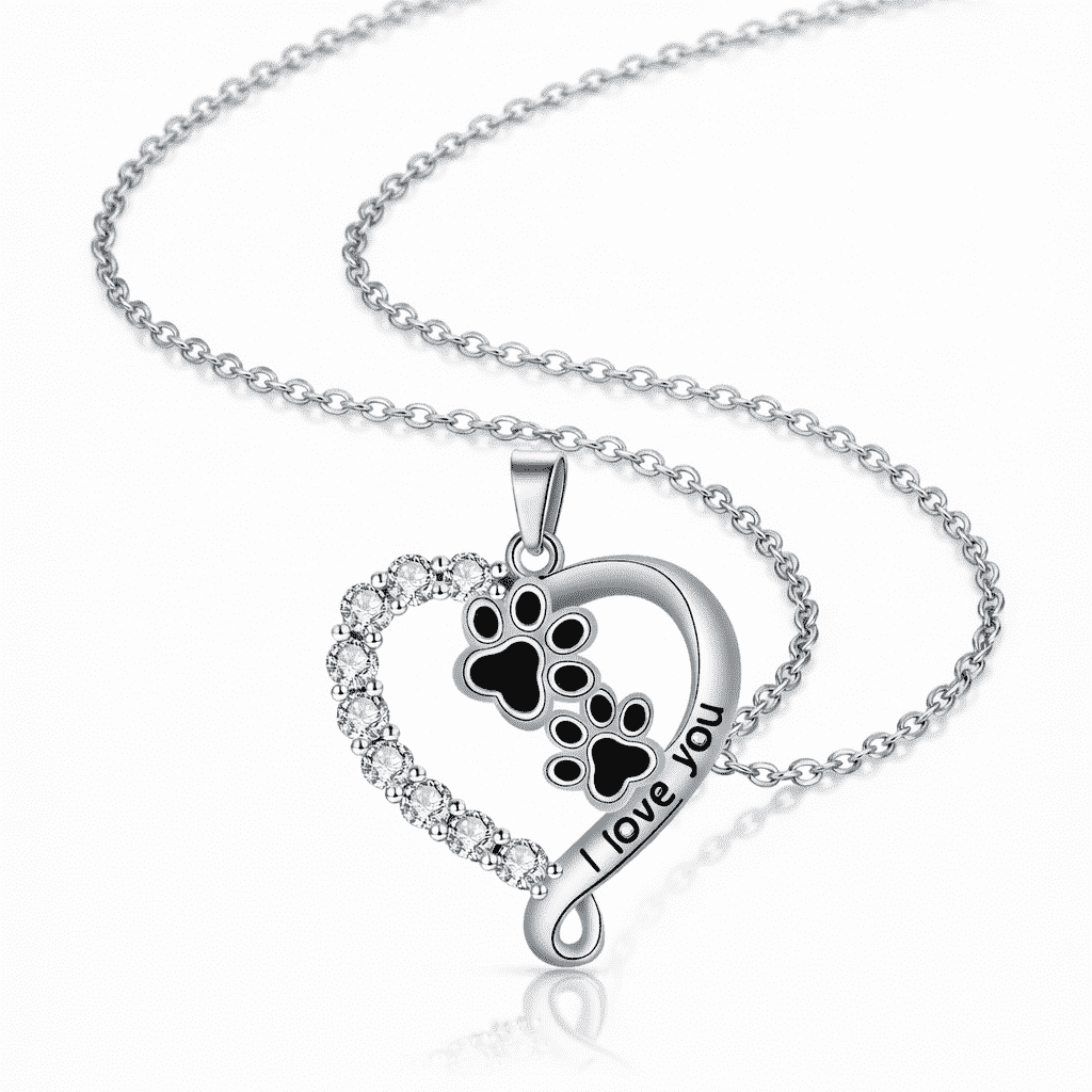 Heart-shaped Pendant Paw Necklace