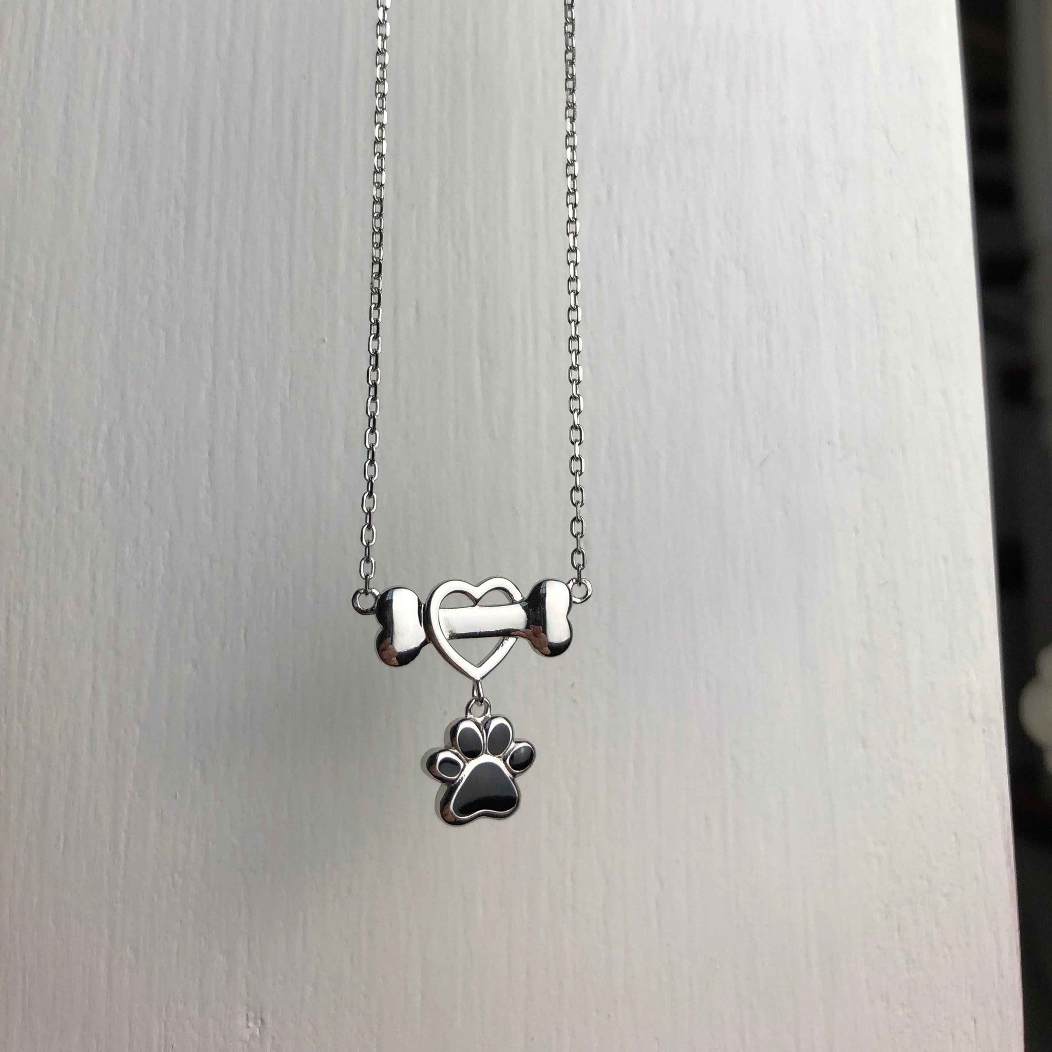 Dainty Dog Paw Necklace in Stainless Steel VIP