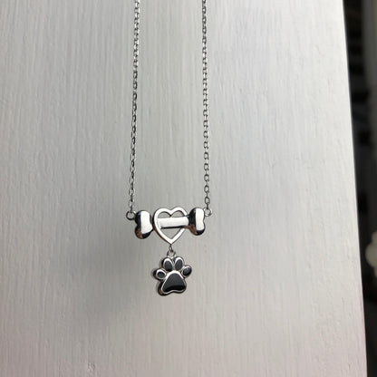Dainty Dog Paw Necklace in Stainless Steel VIP