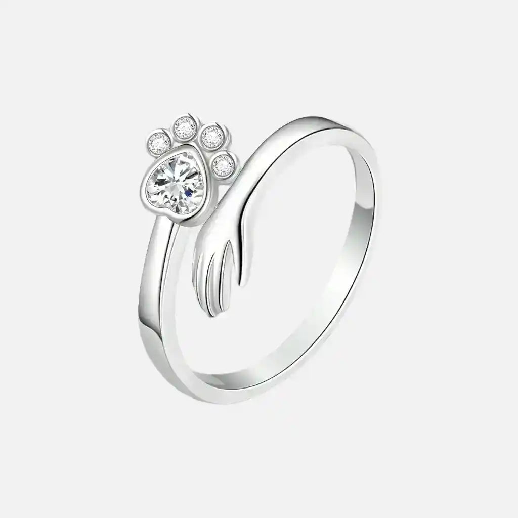 925 Sterling Silver Adjustable Ring – Hand and Paw Print Design VIP