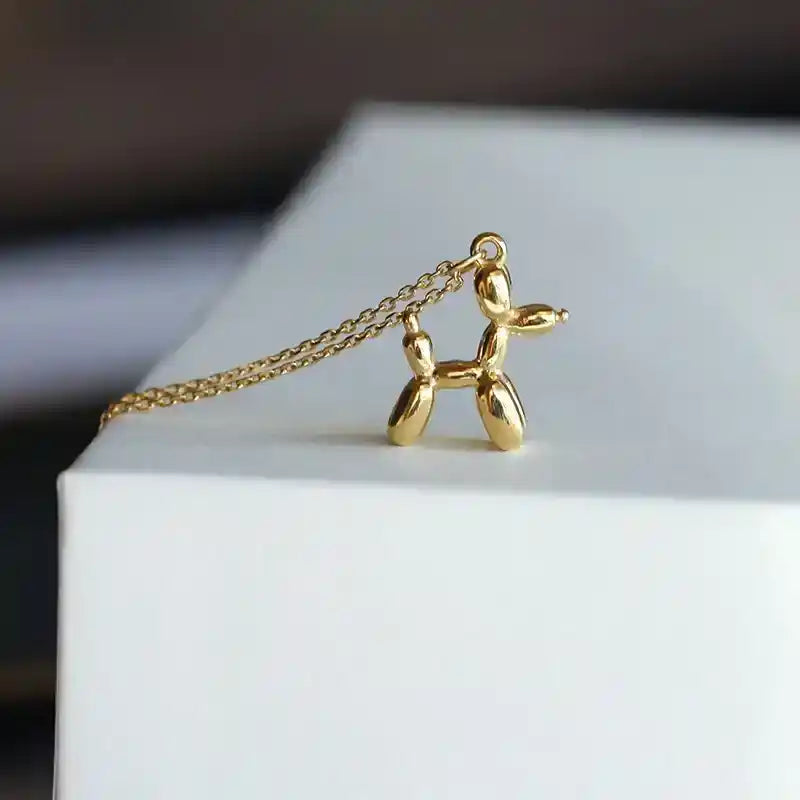 Gold-Tone Balloon Dog Pendant Necklace VIP
