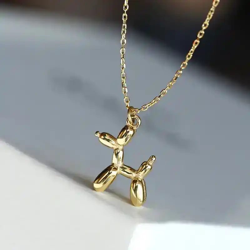 Gold-Tone Balloon Dog Pendant Necklace VIP