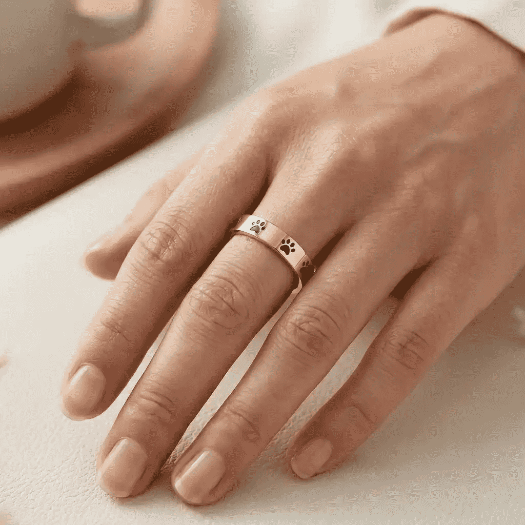 Black Paw Print Rings