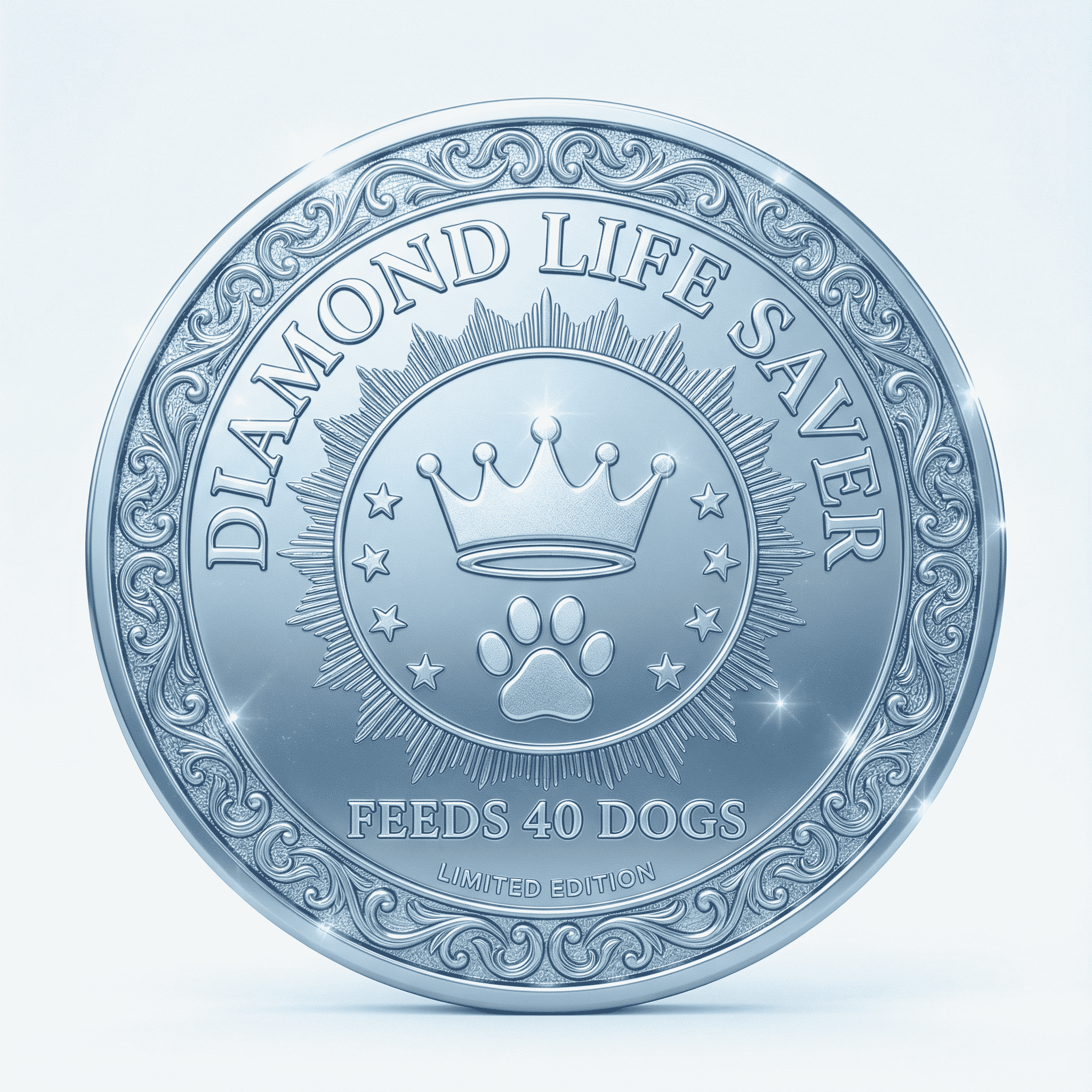 DIAMOND LIFE SAVER BADGE - FEEDS 80 DOGS