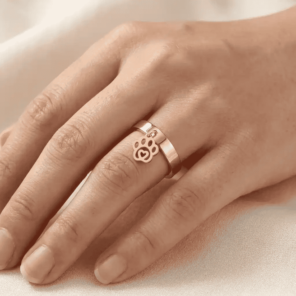 Heart Inside Paw Ring