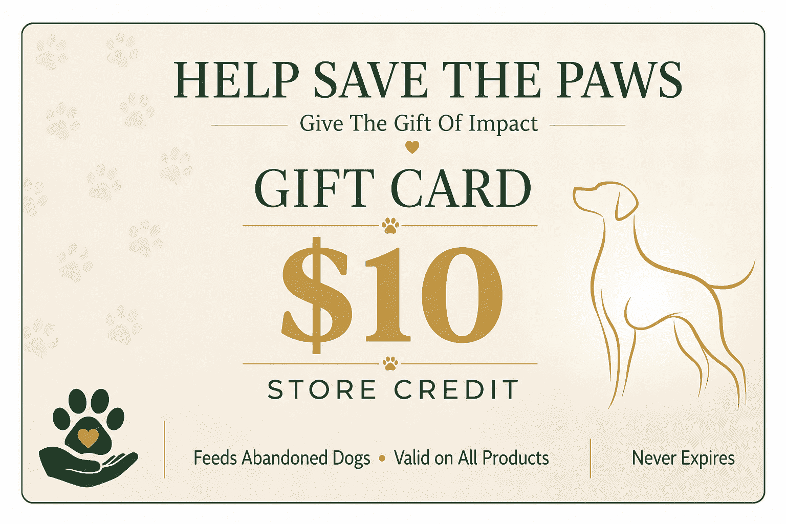 Saving The Paws Gift Card
