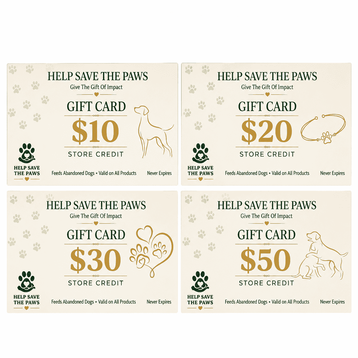 Saving The Paws Gift Card