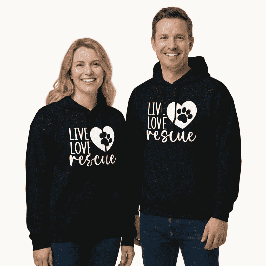 Live Love Rescue Dog Lovers Unisex Hoodie