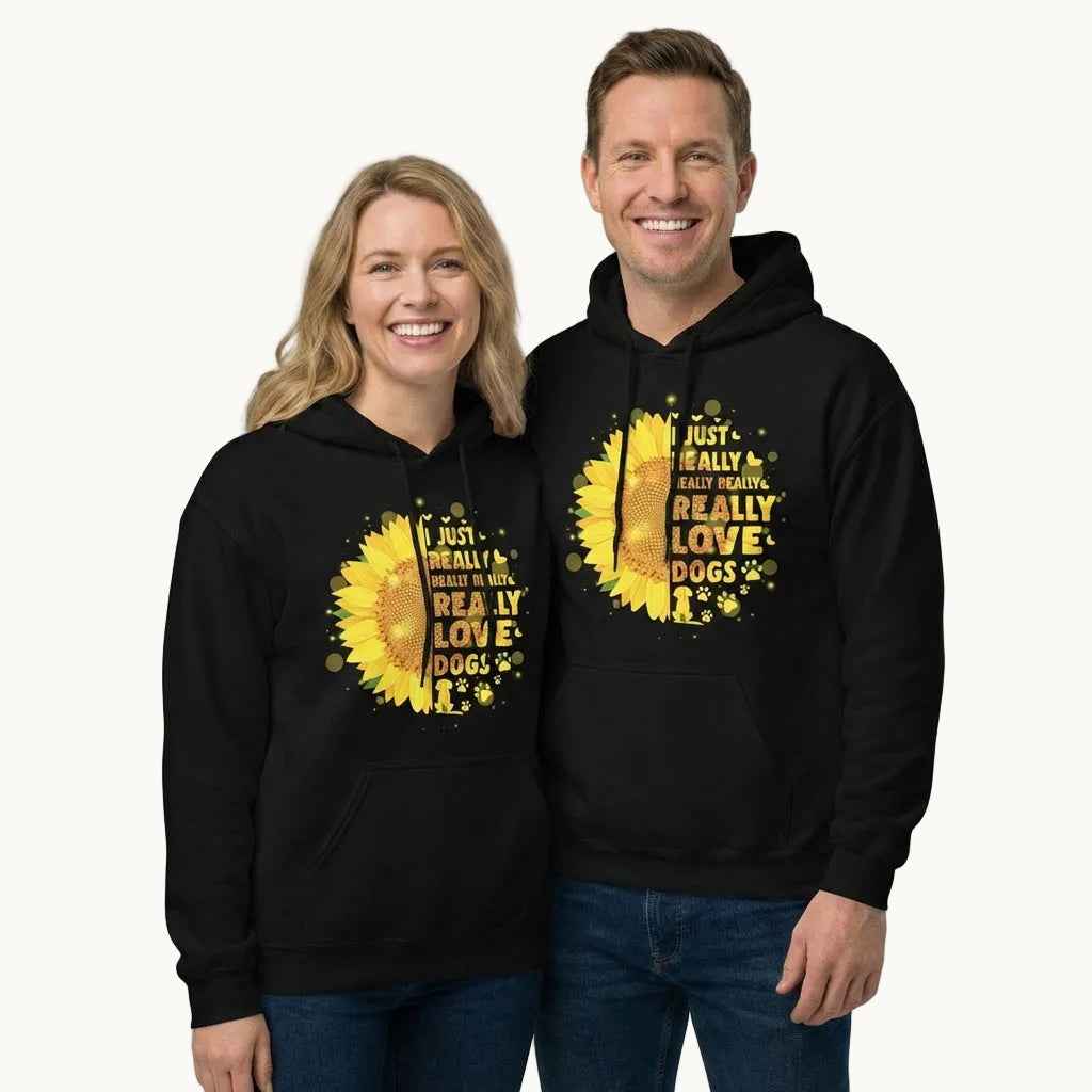I Just Really Really Really Love Dogs Sunflower Hoodie